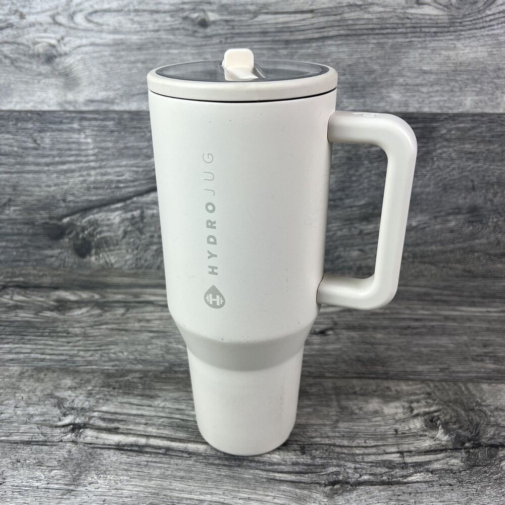Hydro Jug 40oz Traveler Cream Leakproof Tumbler USED Good Condition